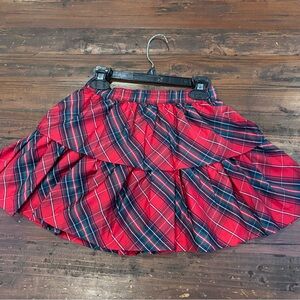 Max Studio Red and Blue Plaid Skater Skirt